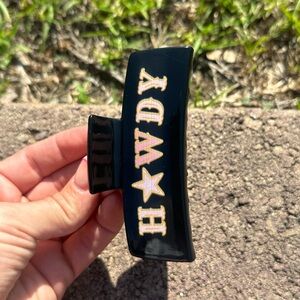 Howdy Hair Clip Country Western Style Hair Claw - Black